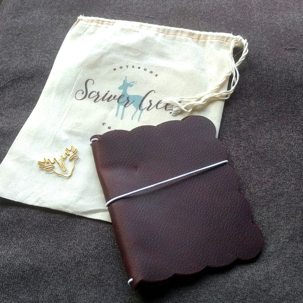 Scriver creek leather brown planner deer clip